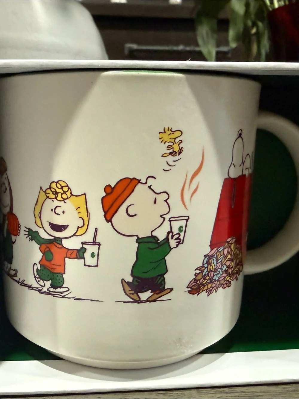 Starbucks x Peanuts Ceramic Mug with Green and White Box NWT